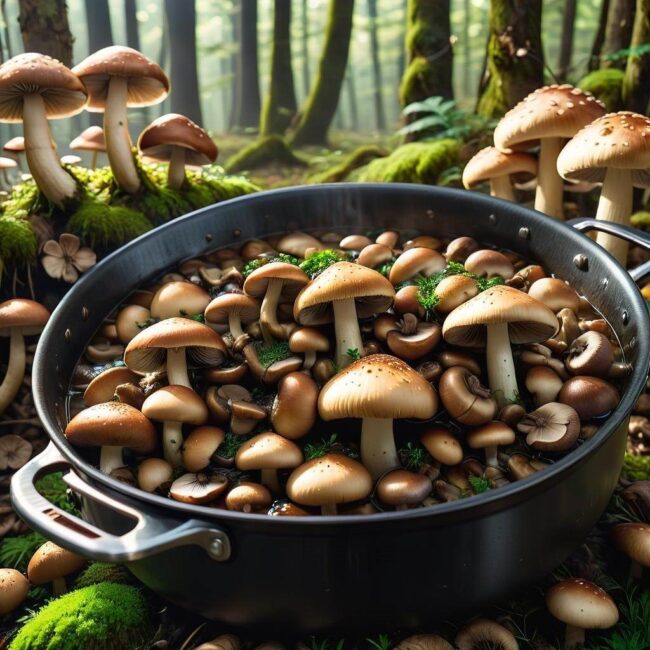 Duszone pieczarki z papryką