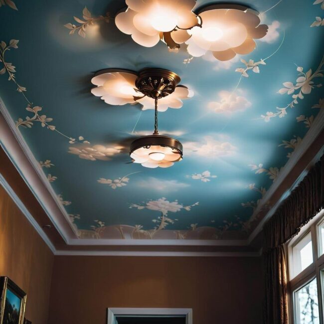 Farbowanie sufitu w dwóch kolorach dla efektu ukrycia