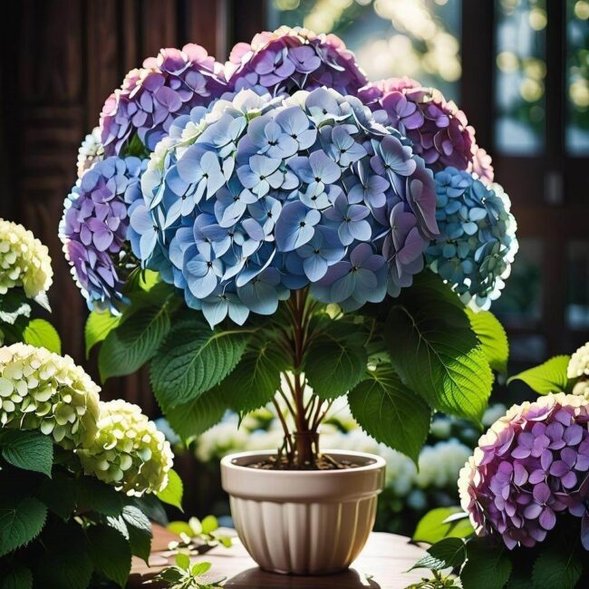 Hodowla hortensji bukietowej w pojemnikach
