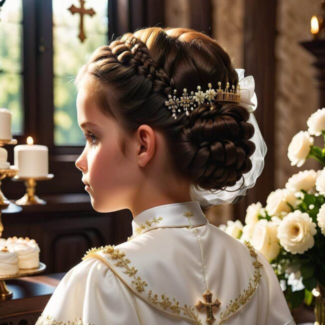 Inspirujące fryzury dla dziewczynki na komunię