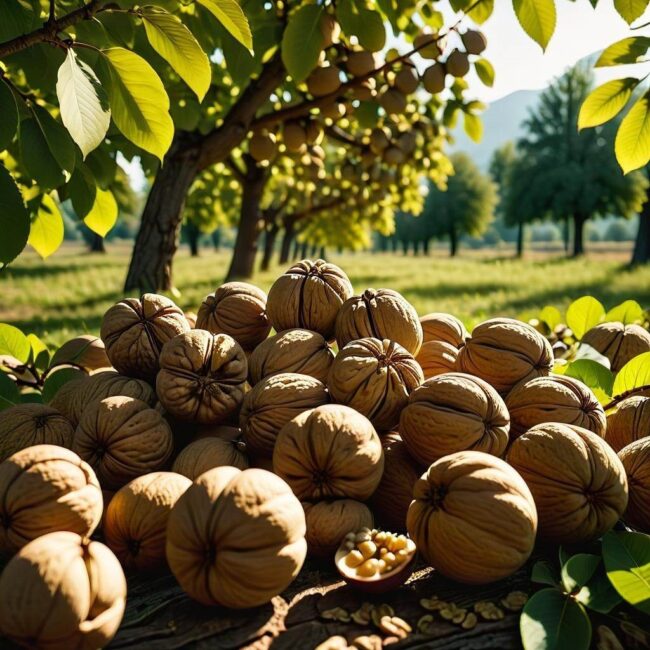 Pora roku na zrywanie orzechów włoskich