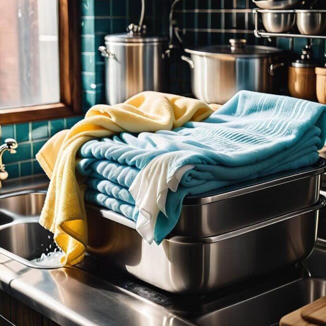 Pranie ścierki kuchennej z dodatkiem octu