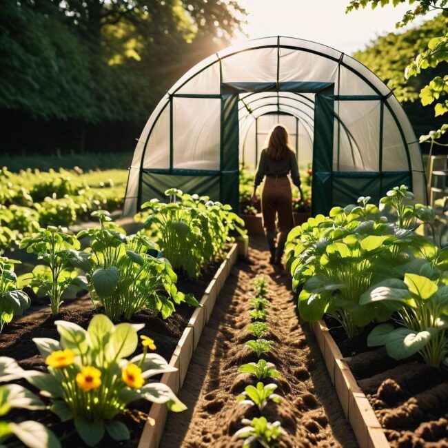 Przymocowywanie foliowego tunelu do drewnianych palików