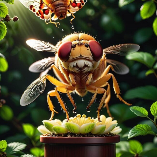 Pułapka na muszki owocówki z miodem