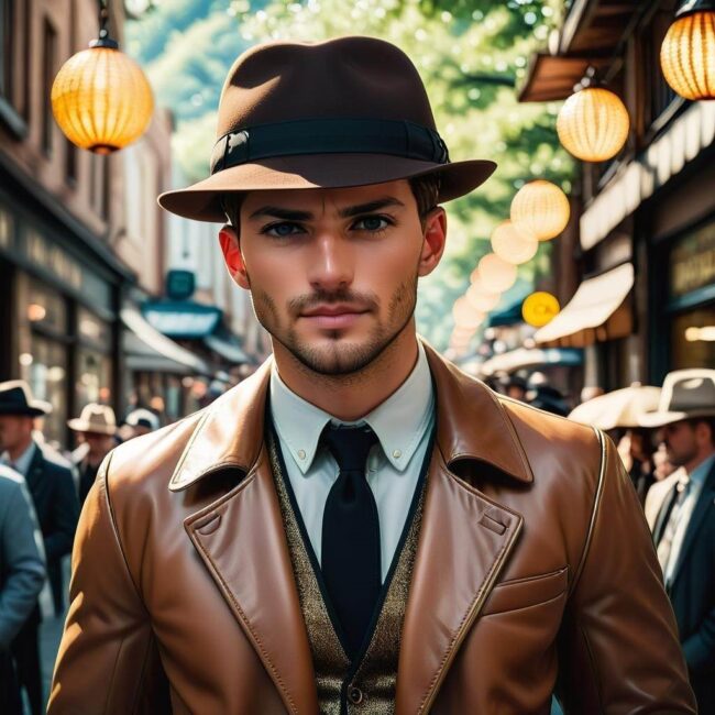 Sportowy styl z męskim kapeluszem