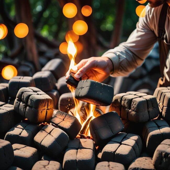 Szybkie rozpalanie brykietu gazem