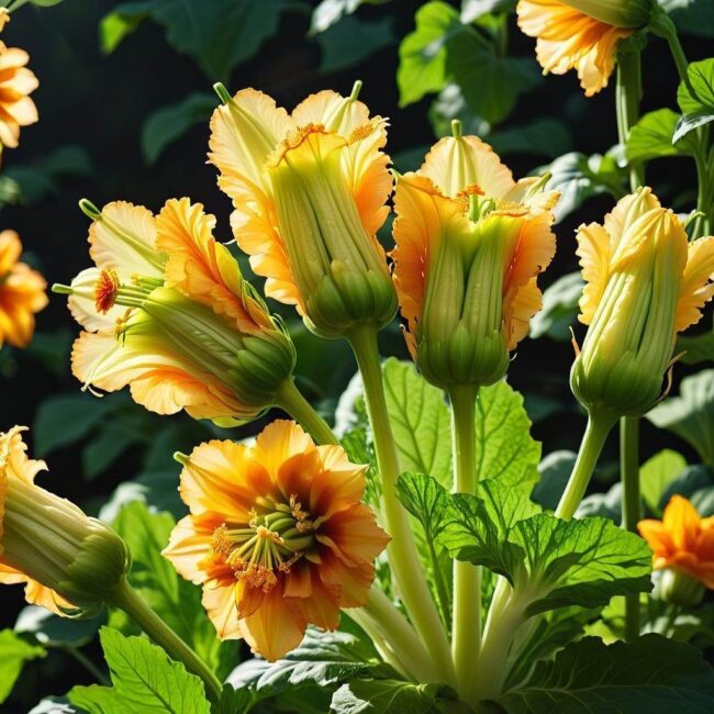 Tempura z kwiatów cukinii z dipem do sosu sojowego