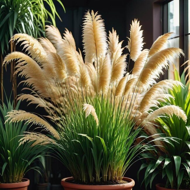 Trawa pampasowa na parapet